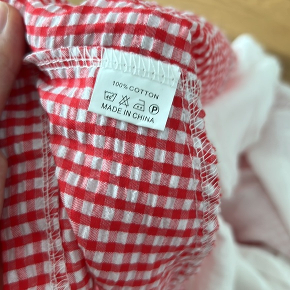 NWT LF red gingham 3D ruffle mini pencil skirt - Picture 7 of 10